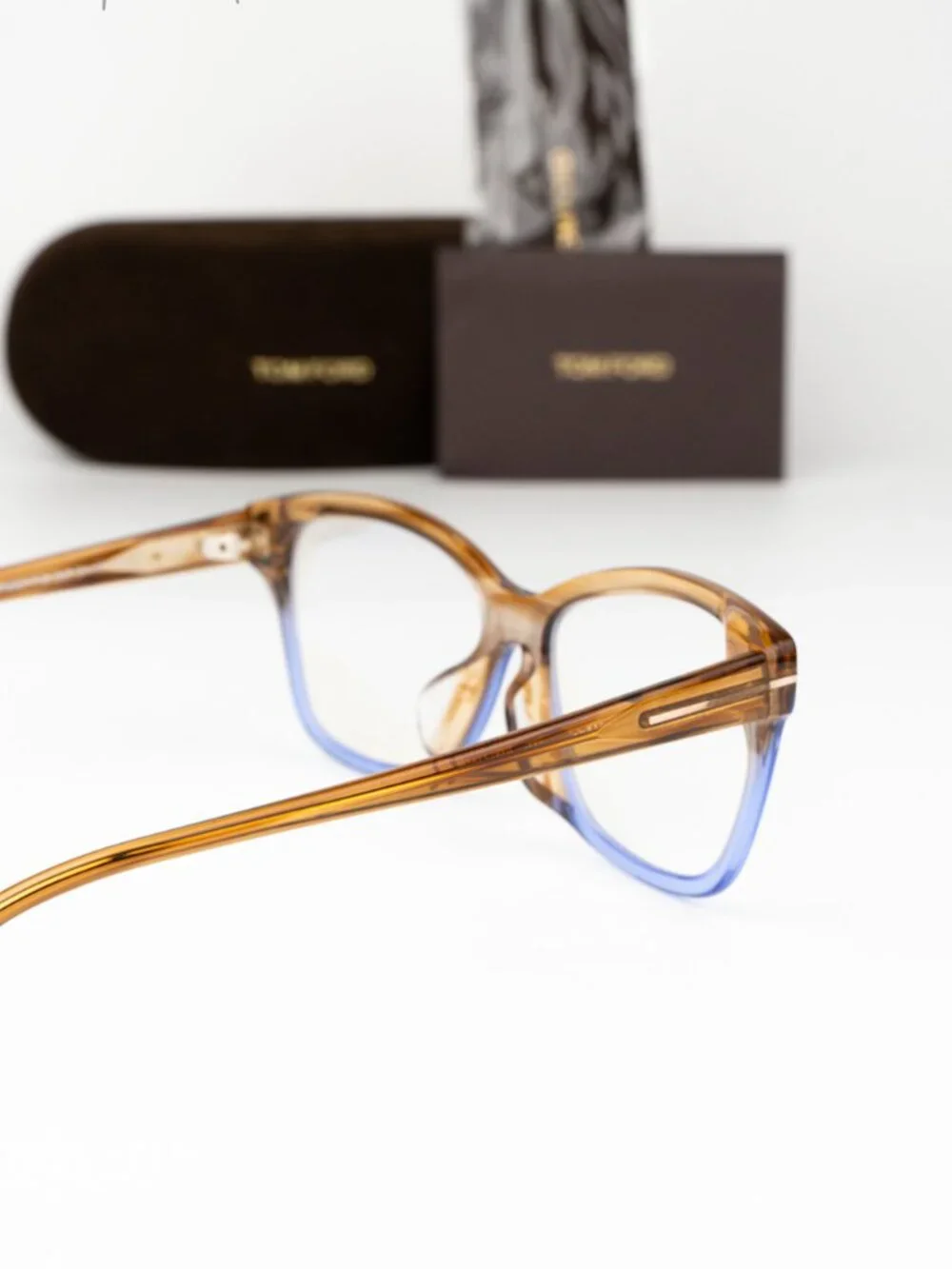 Tom Ford Women Eyeglasses Brown Violet Square FT5597-F-B 047 NEW AUTHENTIC